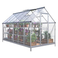 6' x 12' FT Heavy-Duty Outdoor Aluminum Polycarbonate Walk-In Greenhouse With Lockable Hinged Door