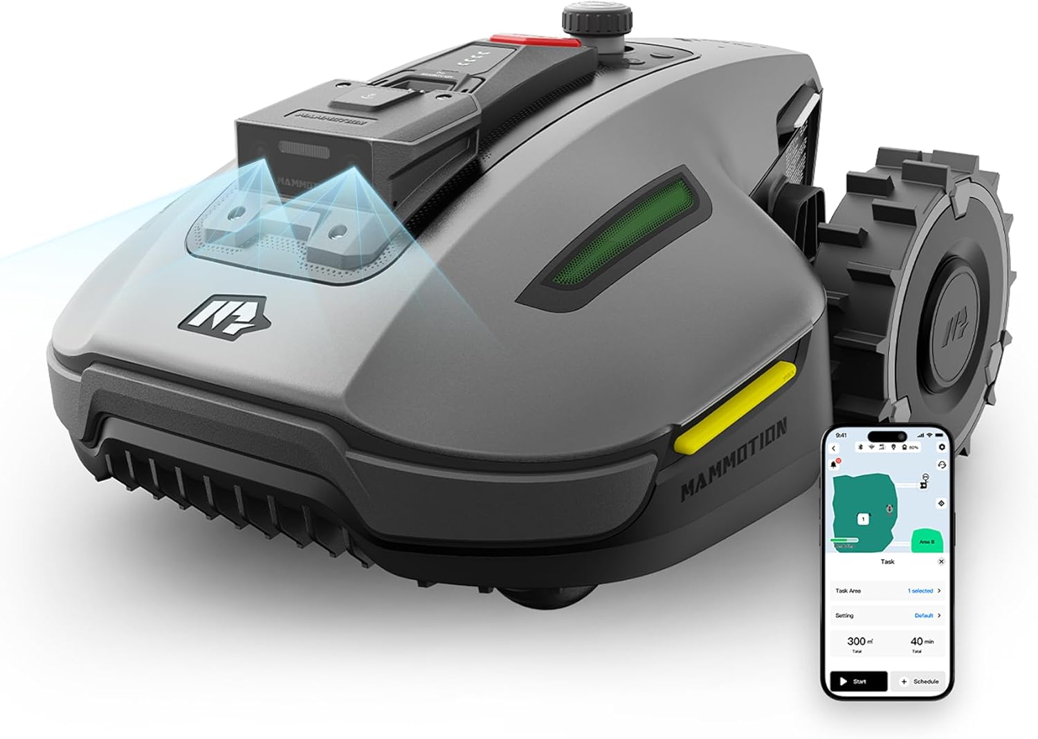 Mammotion YUKA mini 800H Robotic Lawn Mower, Reception 0.2 Acre, No Wire, No RTK Installation, Free NetRTK+AI Vision Positioning, 50% Slope, 15 Mowing Zones, Cutting Height 2''~3.5''