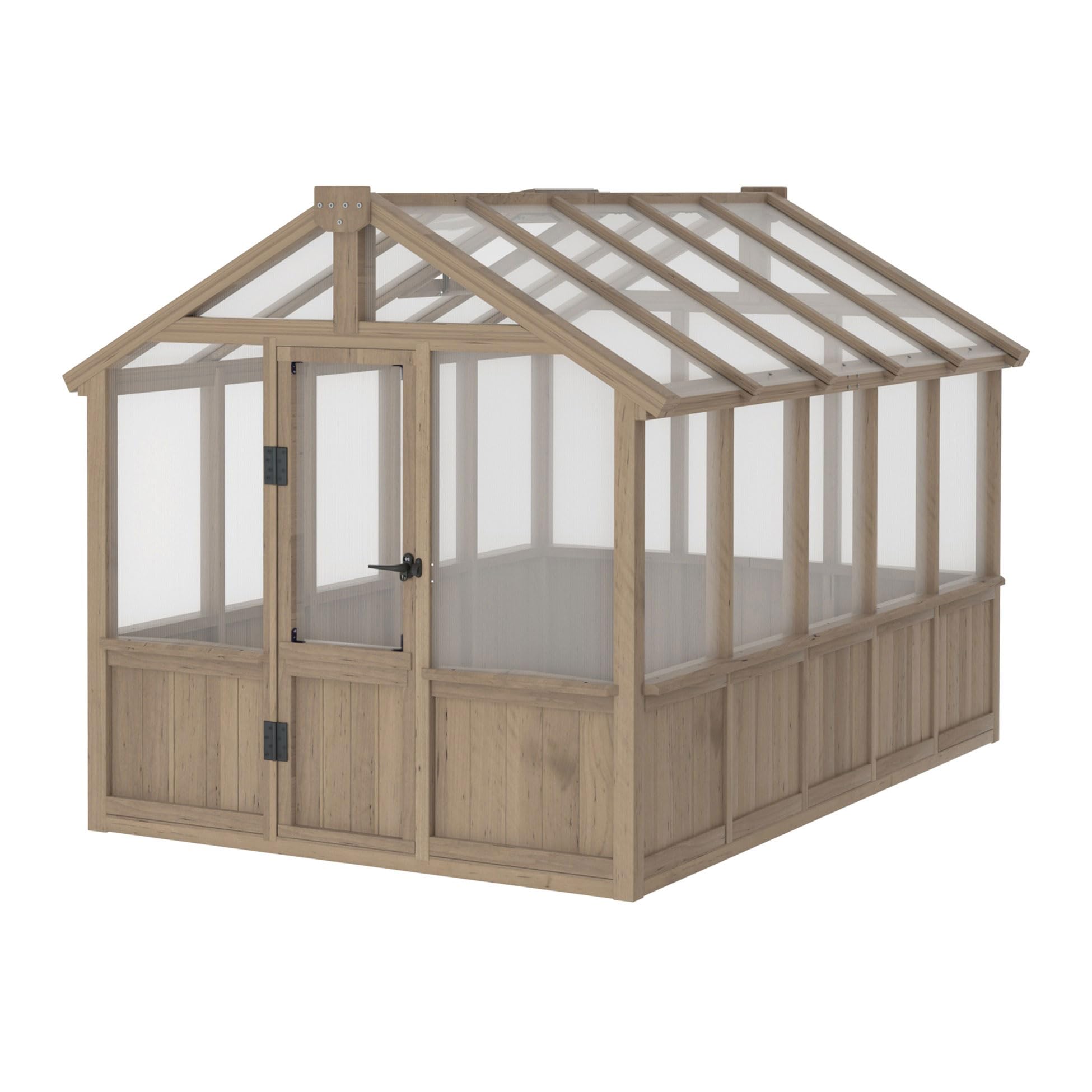 BlueWish 8x16FT Wood Greenhouse, Greenhouses with Cedar Frame, 6MM Thick Polycarbonate Panel, Wooden Green House with Adjustable Vent, Greenhouse for Outdoor, Patio, Garden, Backyard