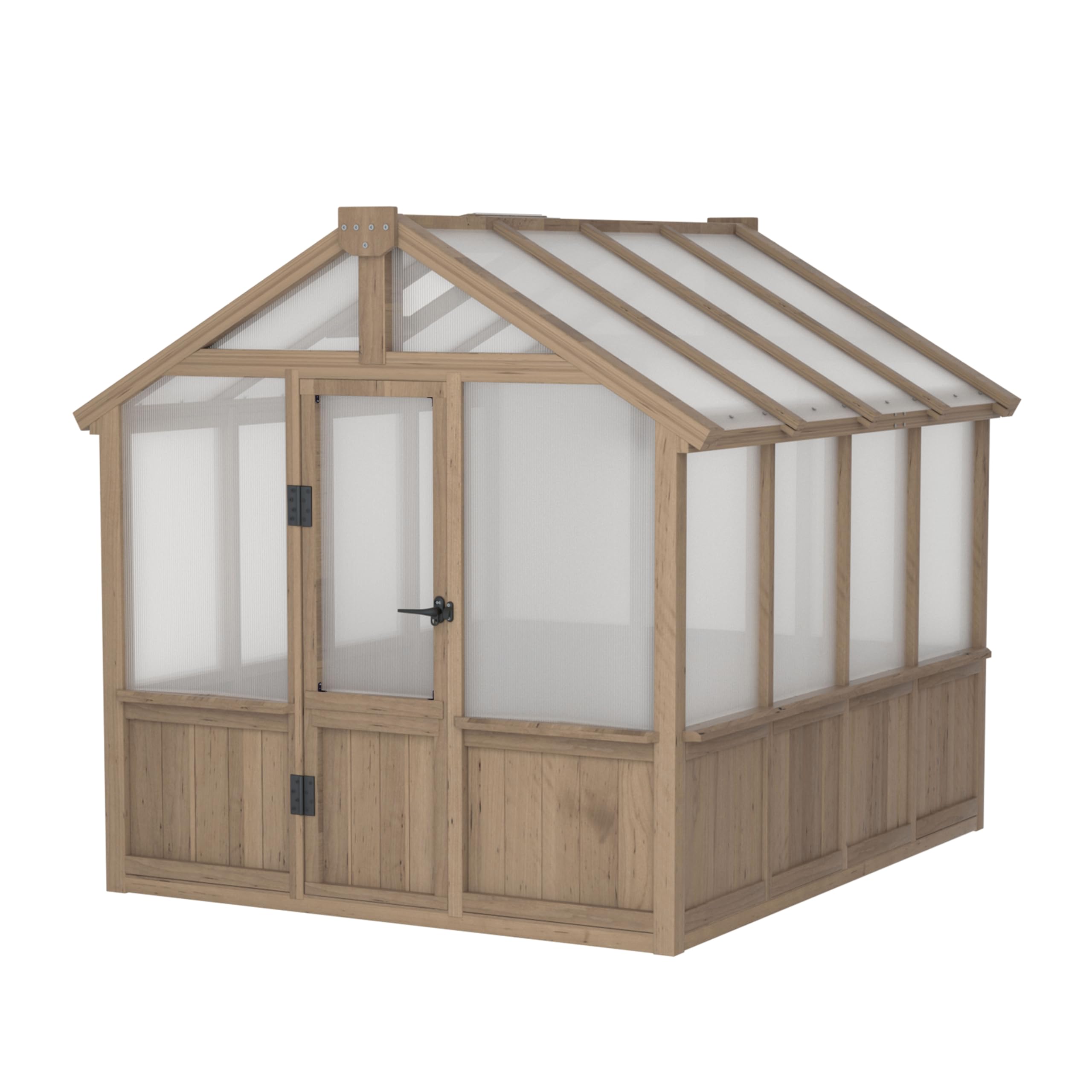 BlueWish 8x16FT Wood Greenhouse, Greenhouses with Cedar Frame, 6MM Thick Polycarbonate Panel, Wooden Green House with Adjustable Vent, Greenhouse for Outdoor, Patio, Garden, Backyard