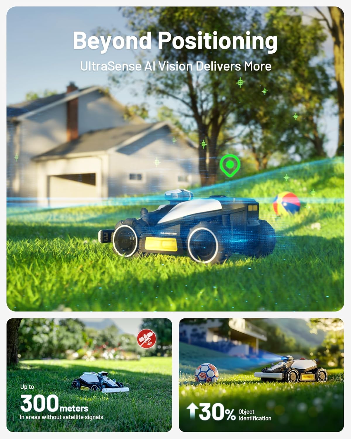 Mammotion LUBA mini AWD 800H Robot Lawn Mower for 0.2 Acre, All-Wheel-Drive for 80% Slope, No Wire, No RTK Installation, Free NetRTK+AI Vision Positioning, Cutting Height 2.2"-4.0"