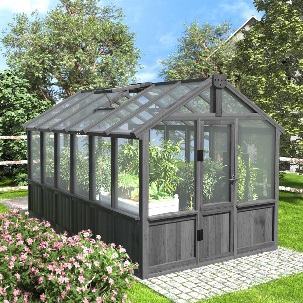 BlueWish 8x16FT Wood Greenhouse, Greenhouses with Cedar Frame, 6MM Thick Polycarbonate Panel, Wooden Green House with Adjustable Vent, Greenhouse for Outdoor, Patio, Garden, Backyard