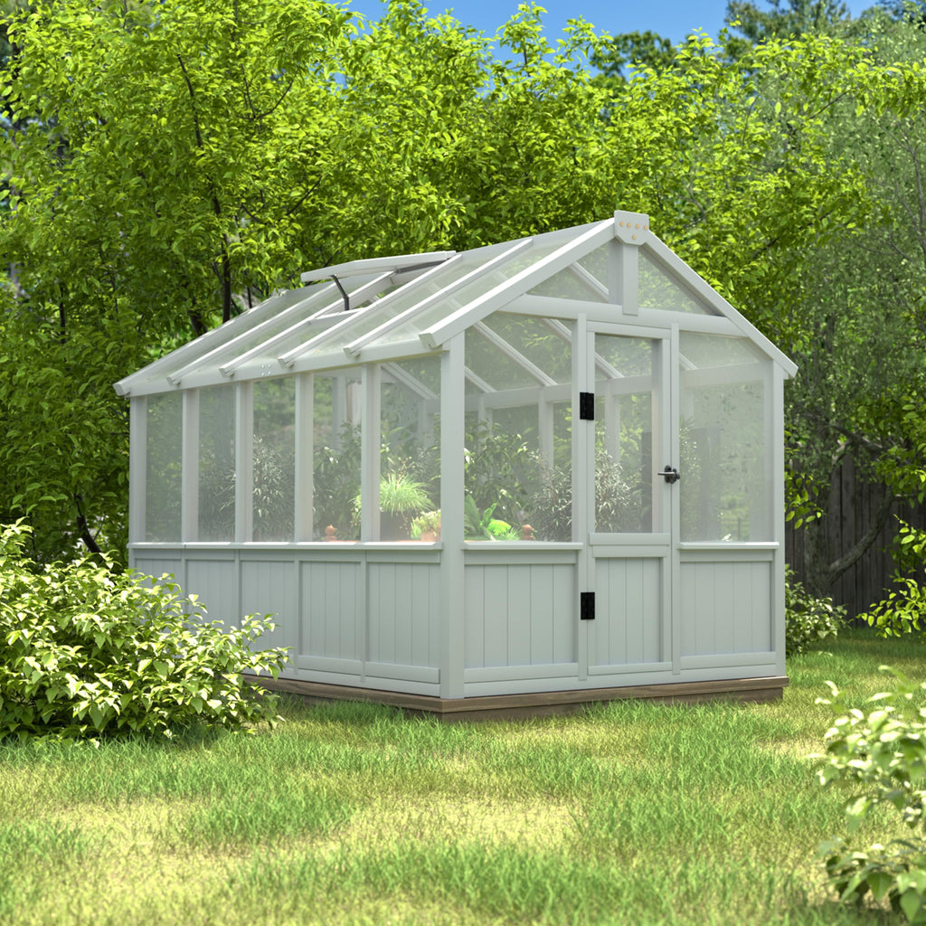 BlueWish 8x16FT Wood Greenhouse, Greenhouses with Cedar Frame, 6MM Thick Polycarbonate Panel, Wooden Green House with Adjustable Vent, Greenhouse for Outdoor, Patio, Garden, Backyard