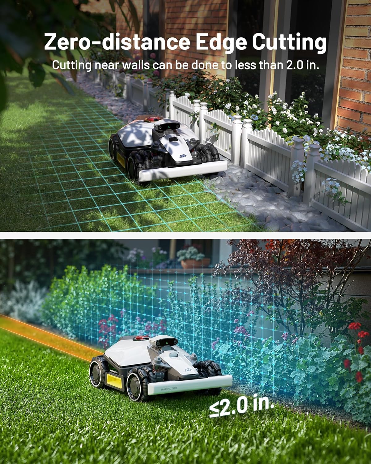 Mammotion LUBA mini AWD 800H Robot Lawn Mower for 0.2 Acre, All-Wheel-Drive for 80% Slope, No Wire, No RTK Installation, Free NetRTK+AI Vision Positioning, Cutting Height 2.2"-4.0"