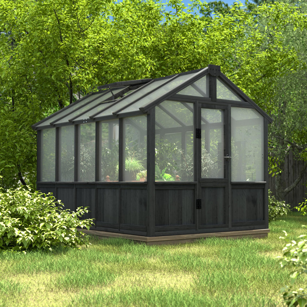 BlueWish 8x16FT Wood Greenhouse, Greenhouses with Cedar Frame, 6MM Thick Polycarbonate Panel, Wooden Green House with Adjustable Vent, Greenhouse for Outdoor, Patio, Garden, Backyard
